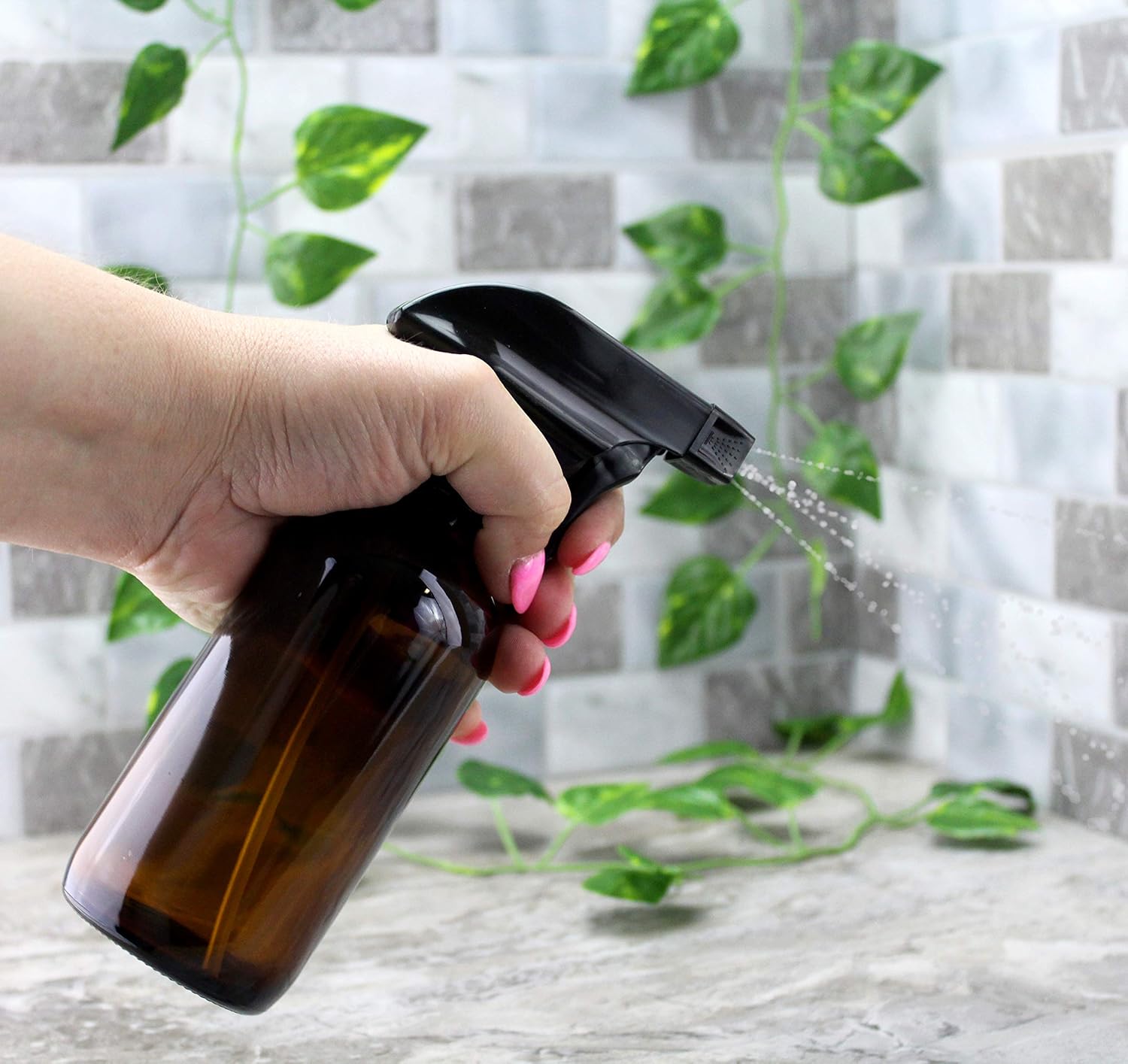 8-Ounce Amber Glass Spray Bottles (2 Pack); Brown Boston Round Bottles w/Heavy Duty Mist & Stream Sprayers Perfect for Aromatherapy Essential Oil Blends : Beauty