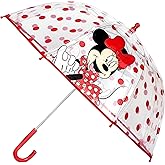 ABG Accessories ABG girls Kids Clear for Rain Girl's, Transparent with an Easy Grip Handle, Dome Windproof, Bubble Umbrella, Minnie Mouse, Age 3-10 US
