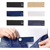 Tzwhwcx Elastic Button Extenders for Jeans, 6PCS Maternity Pants Extender, 3 Button Holes Waist Extenders for Pants for Women/Men/Pregnant Women/Weight Gain for Different Kinds of Pants