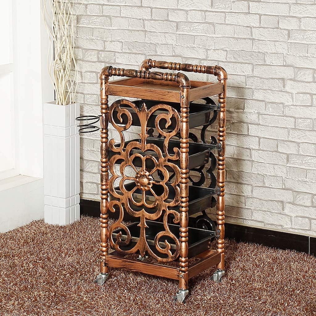 LFC Rolling Cart Beauty Salon Trolley with 4 Drawers One Metal Holder, Rolling Wheels for Stylist Hairdresser, SPA Furniture Hair Styling Station Coloring Storage Cart: Home & Kitchen