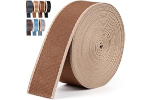 PECMER 1.5 inch Brown Webbing Heavy Duty Striped Webbing Nylon Webbing 38mm Webbing Belt Nylon Strap Purse Webbing Straps