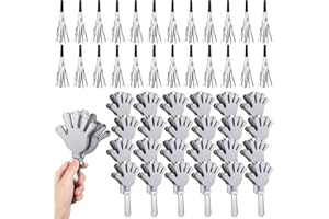 Hollowfly 48 Pack Party Noisemakers New Years Eve Party Supplies Include 24 7.5 Inch Large Hand Clappers 24 Blowers Whistle for Aldult Birthday 2026 New Years Eve Favor(Silver)