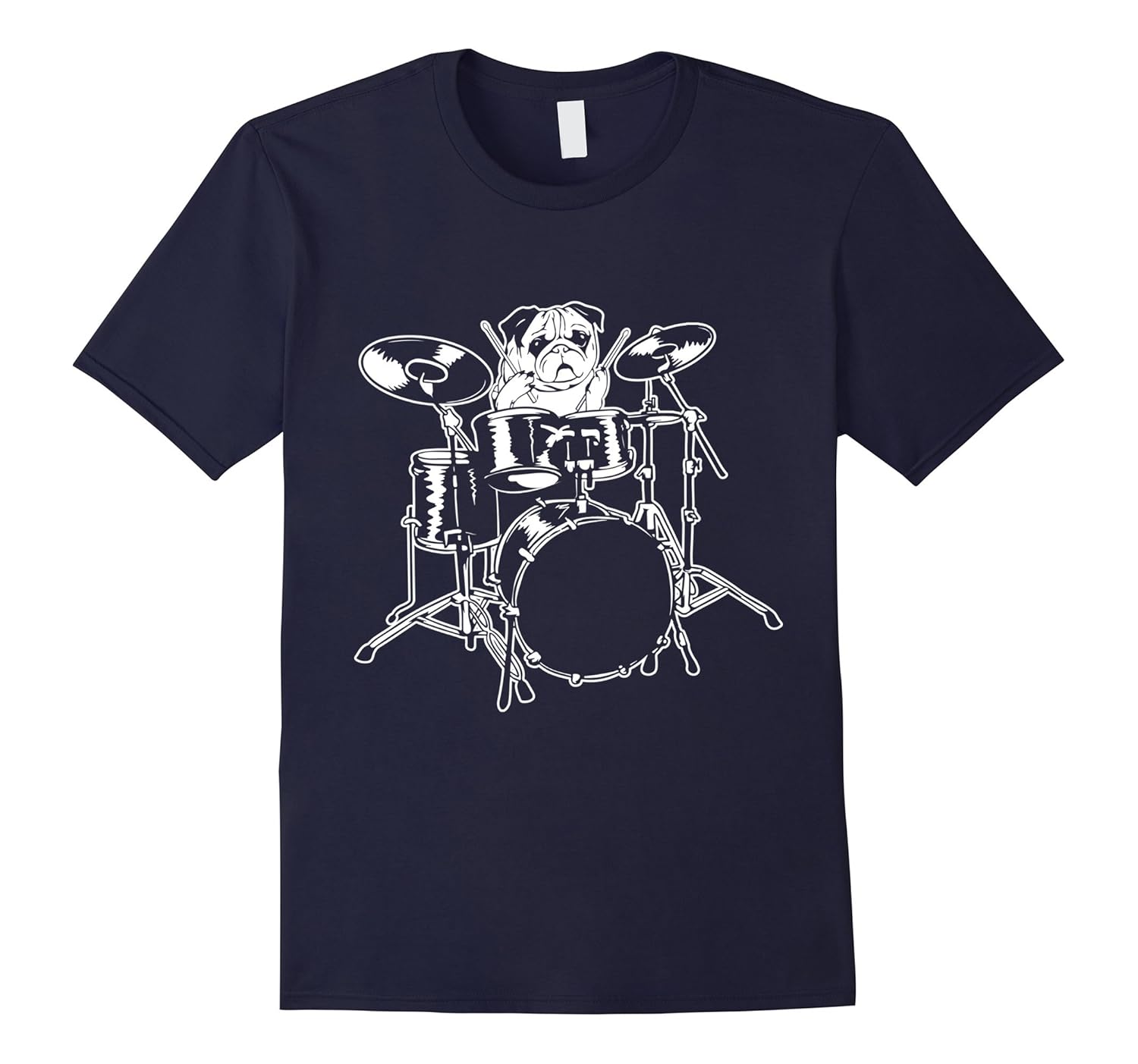Original Pug Dog Playing The Drums Funny Shirt-ANZ