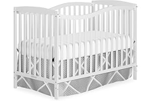 Dream On Me Chelsea 5-in-1 Convertible Full-Size Baby Crib in White, GreenGuard Gold & JPMA, Pinewood, 4 Mattress Heights, Converts to Toddler, Day & Full-Size Bed, Modern Classic Nursery
