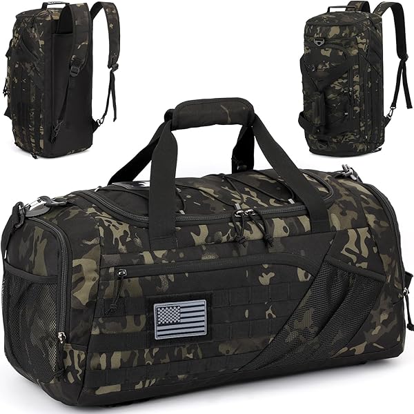 Amazon.com | Tactical Gym Bag for Men，50L Large 3 in 1 Sports