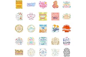50PCS Inspirational English Quote Stickers - Bold Graphic Style Positive Phrase Decals for Journaling, Laptop, Water Bottle
