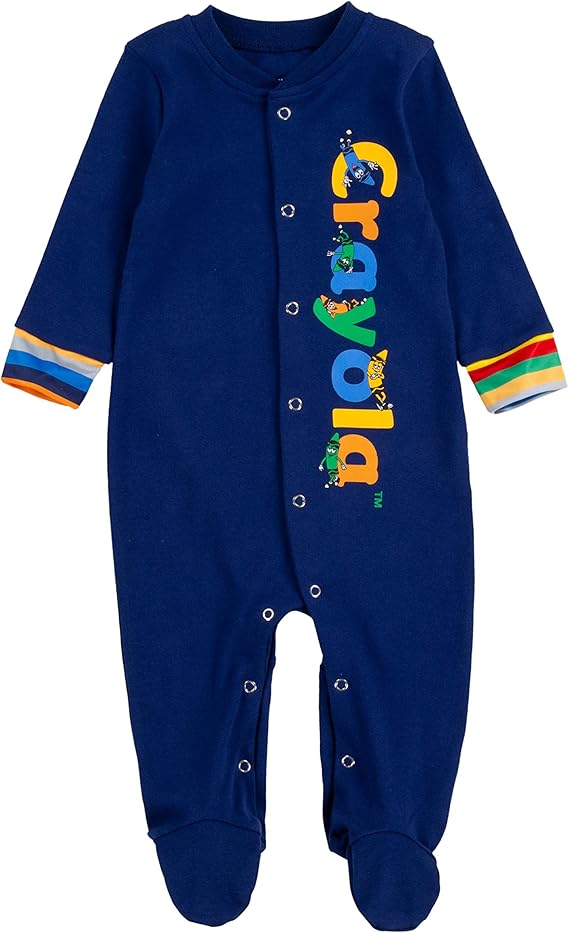 Crayola Children's Apparel Baby Long Sleeve Footed Coverall Bodysuit