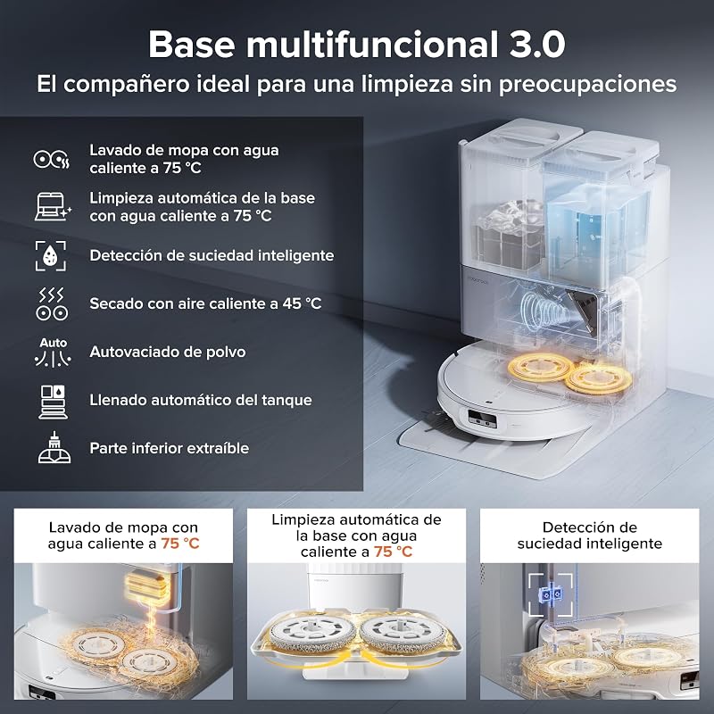 Qrevo EdgeT Aspirador Robô de Sucção 18500 Pa, com FlexiArm