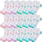 Bemeol Girls Socks 18 Pairs Kids Ankle Socks for Girls Low Cut Athletic Sock