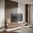 32 Pack — Acoustic Slat Wood (HDF) Wall Stripes Panels «Lamela-3» | Strip width 1.2"(3cm) | Wall Decor | Wooden Decorative Panels for Home Studio, Podcast, Game room (Lamela-3, Nut)