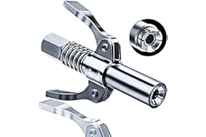 Baijuyi Grease Gun Coupler, Quick Lock Double Handles Grease Gun Tip with 6 Thickened Claws, Rated 12,000 PSI, Compatible with All Grease Guns, Suitable for Automobiles Ships Farm Machinery, Etc