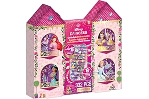 Make It Real: Disney Princess: Castle Style DIY Bracelet Kit - 332 pcs Jewelry Set, Create 12 Bracelets, 8 Exclusive Charms, Girls & Kids Ages 6+