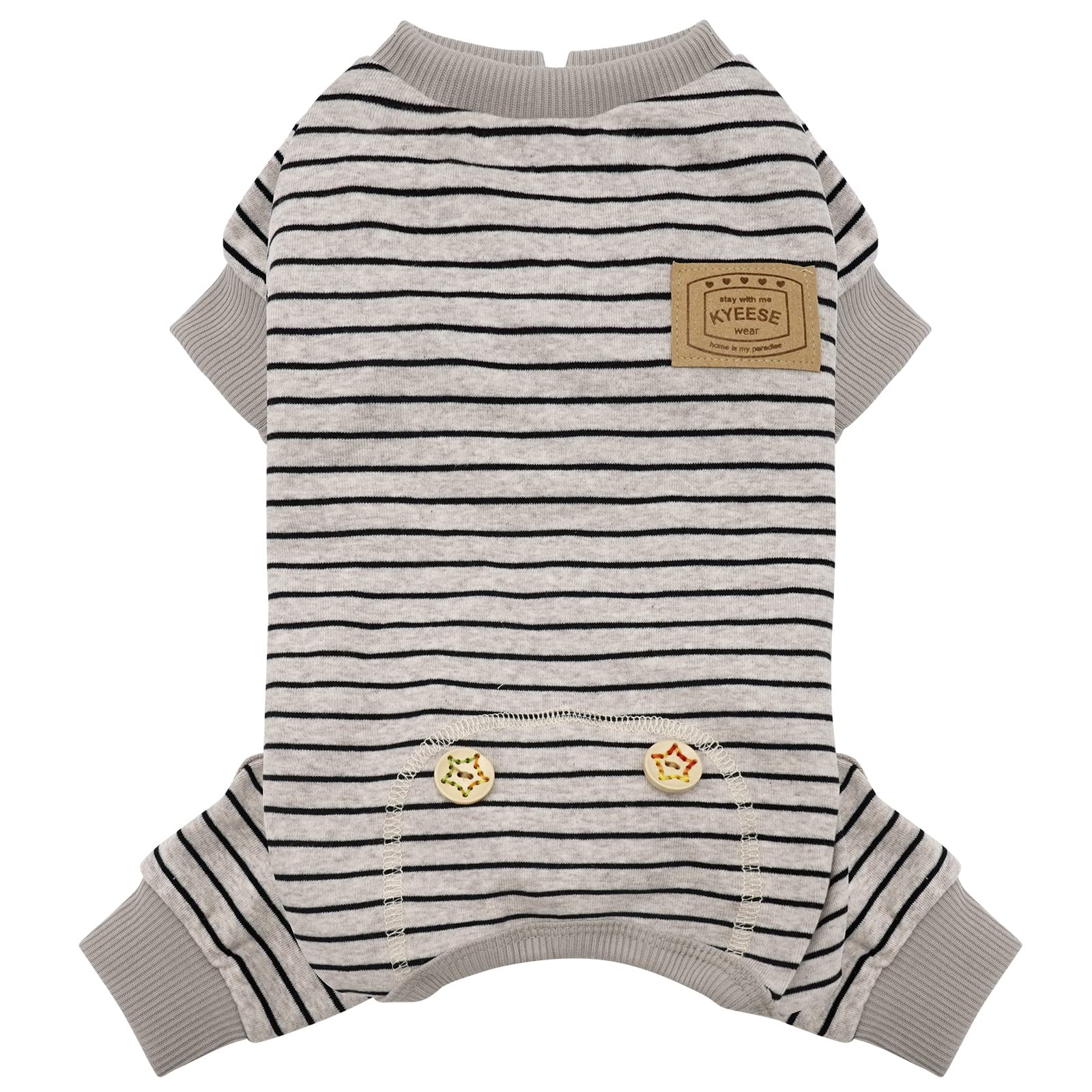 Photo 1 of KYEESE Dog Pajamas Striped Pet Jumpsuit Soft Doggie Jammies Lightweight Onesie 4 Legs PJS Stretchable Dog Pajamas Breathable Costumes Comfortable Sleepwear for Small Dogs,Ivory Brown Striped, X-Large