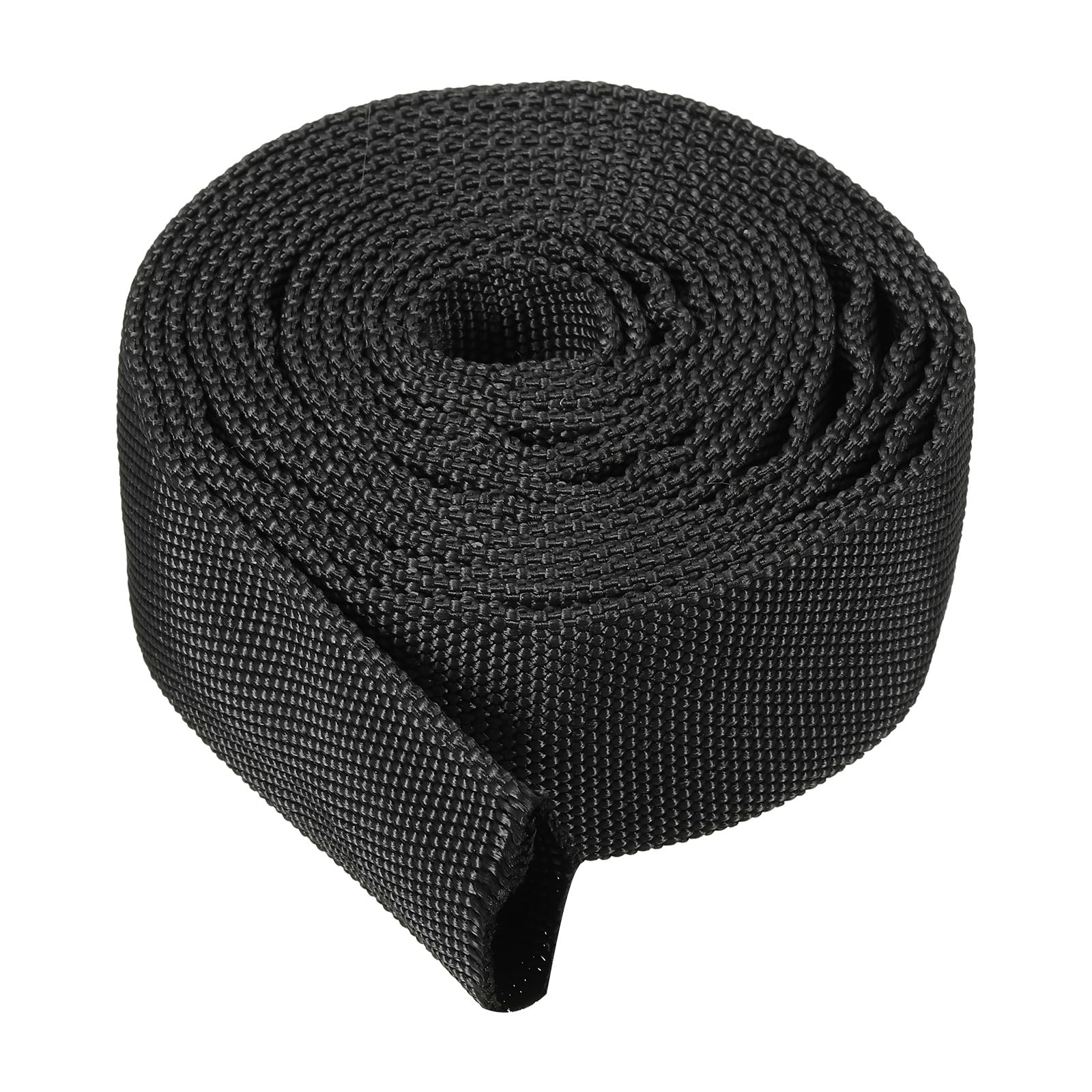 PATIKIL 1.1" Dia 10FT Nylon Protective Hose Sleeve, Cable Cover Sheath Protection for Welding Tig Torch Hydraulic Hose, Black