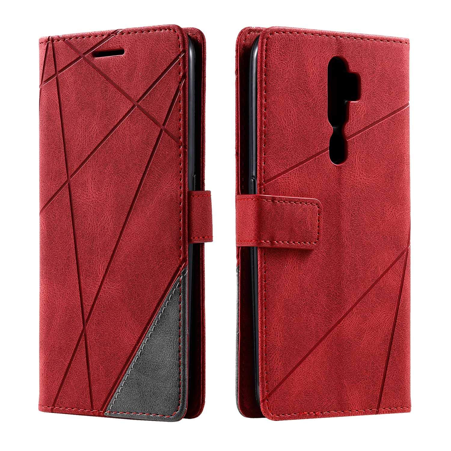 SONWO Case for Oppo A9 2020 / Oppo A5 2020, PU Leather Wallet Case Cover Magnetic Closure and Flip for Oppo A9 2020 / Oppo A5 2020, with Magnetic Closure, Red — image 1
