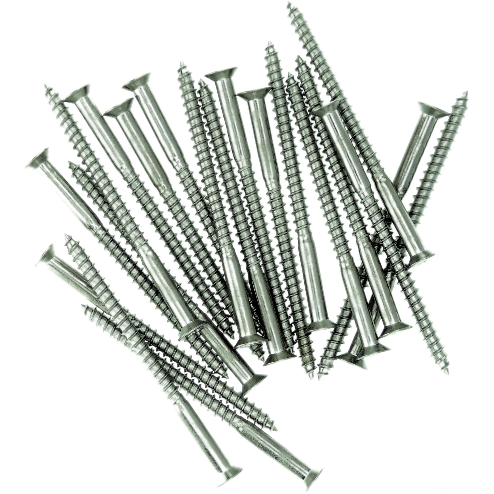 No.6 x 0.98 (3.5mm x 25mm) Pozi Countersunk Wood Screw - Stainless Steel (A2) (Pack of 20)