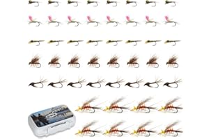Brairia Fly Fishing Flies Assortment with Waterproof Fly Box, 28/48/60/88pcs Dry/Wet/Nymph/Streamer Flies, Trout/Bass/Panfish Fishing Flies, Best Fly Fishing Gift Set for Thanksgiving
