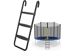 WOCARKS Trampoline Ladder, 3 Steps Trampoline Ladders, Universal Steps Ladder for 10ft 12ft 14ft 15ft 16ft Trampoline (Black)