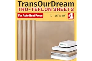 TransOurDream 4 Pack PTFE Teflon Sheets Size L16 x 20" for Auto Heat Press Heat Transfer Paper and Sublimation Paper Reusable Heat Resistant Non stick