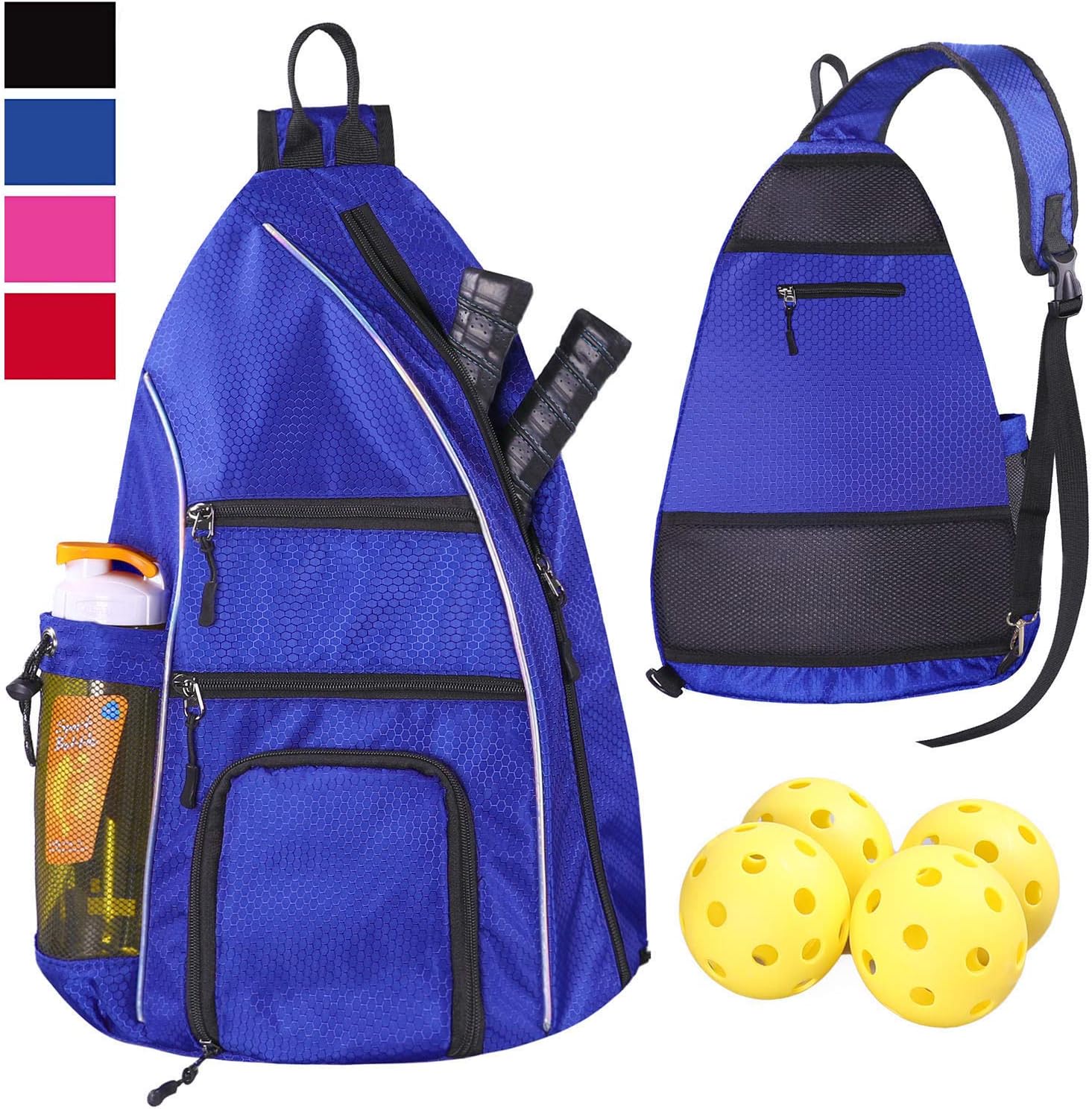 LLYWCM Sling Bag | Pickleball Bag - Reversible Crossbody Sling Backpack for Pickleball Paddles, Tennis, Pickleball Racket and Travel for Women Men (Blue) : Sports & Outdoors
