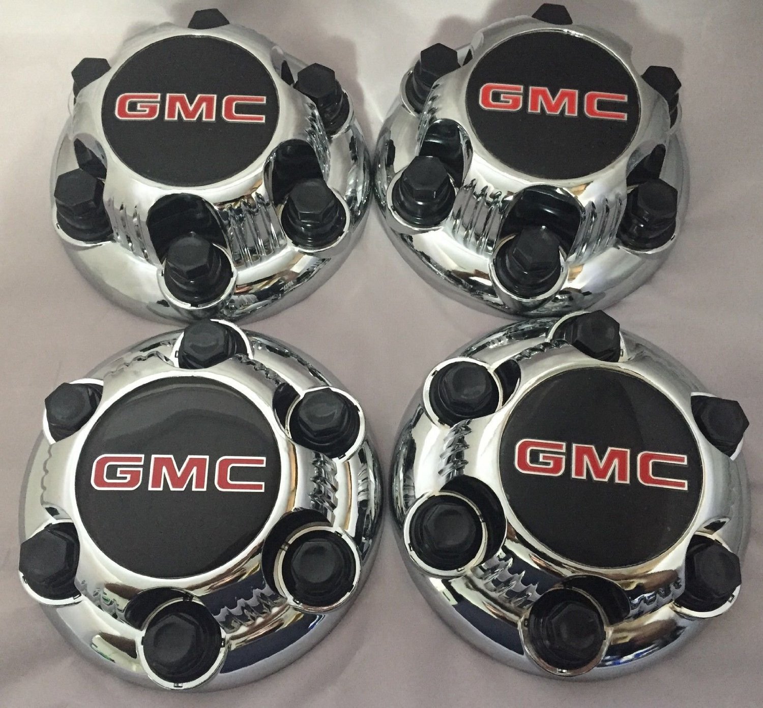 Set of 4 Chrome GMC Sierra Yukon Savana 6 Lug 1500 Center Caps 16" 17