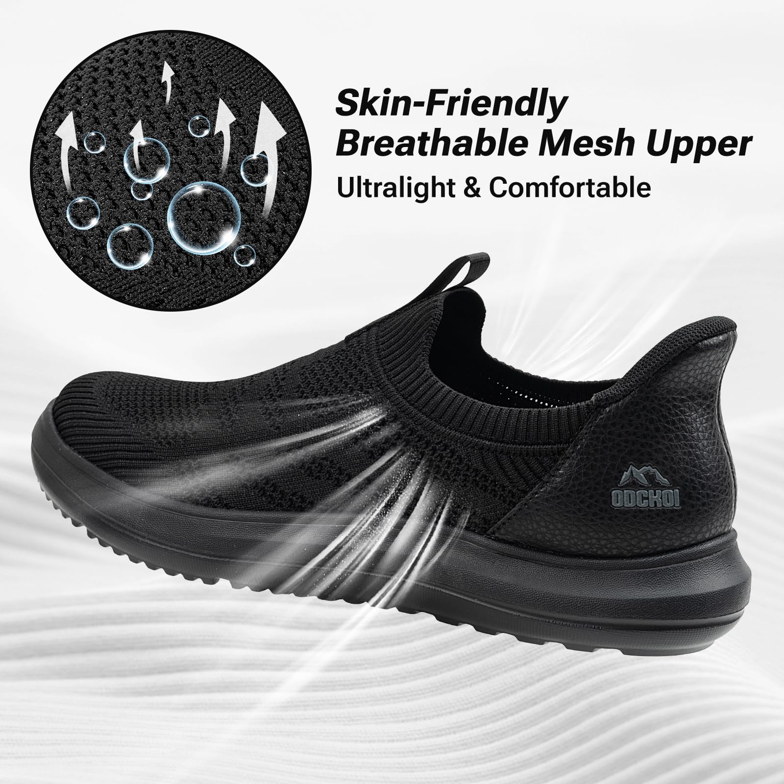 ODCKOI Slip On Sneaker Herren Ohne Schnürsenkel Mesh Atmungsaktiv 3