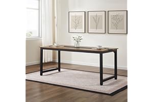 FitStand Large Office Computer Desk with Thicken Frame, 71 inch Modern Simple Workstation Business Furniture for Home Office, Rustic/Black