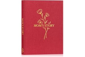 Lanpn Mom Life Story Book Journal with 270+ Prompts, Linen Hardcover Mother Story Guided Journal, Mom Memory Keepsake Book to