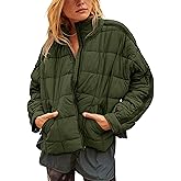 Freyhem Quilted Puffer Jacket Women Lightweight Short Zip Up Padded Coat with Pockets