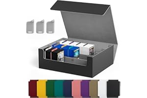 UAONO Trading Card Storage Box, Holds 1800+ Sleeved Cards with 10 Dividers & 3 Stoppers, Card Organizer for TCG/Magic/Mtg sto