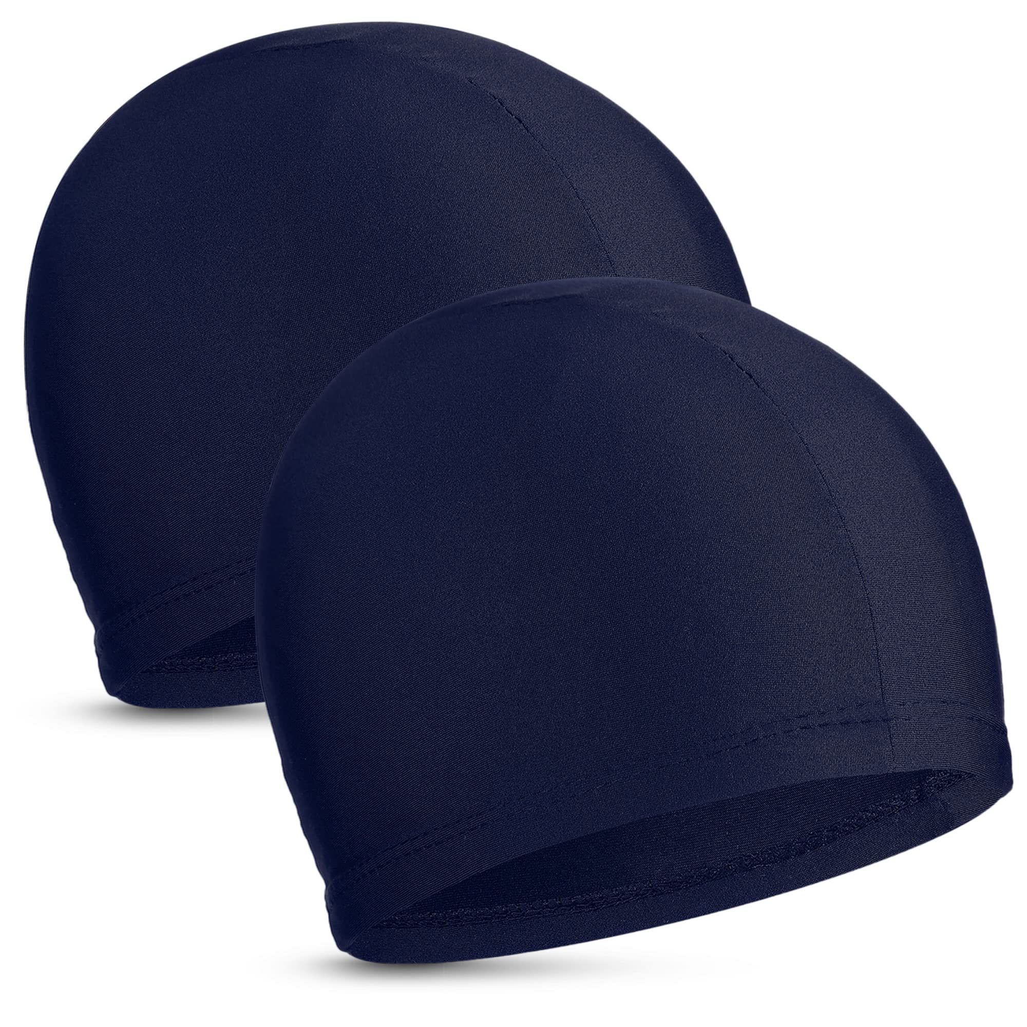 2 Pieces Fabric Swimming Cap Comfortable Elastic Material Swimming Hat Lightweight Bathing Caps for Women Men