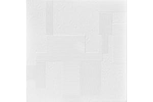 À LA MAISON CEILINGS A la Maison Ceilings R187 Vectors Foam Glue-up Ceiling Tile (21.6 sq. ft./Case), Pack of 8, Plain White
