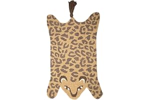 Crane Baby Safari Nursery and Toddler Room Décor, Wool Floor Rug for Boys and Girls, Leopard Shape, 23" x 36"