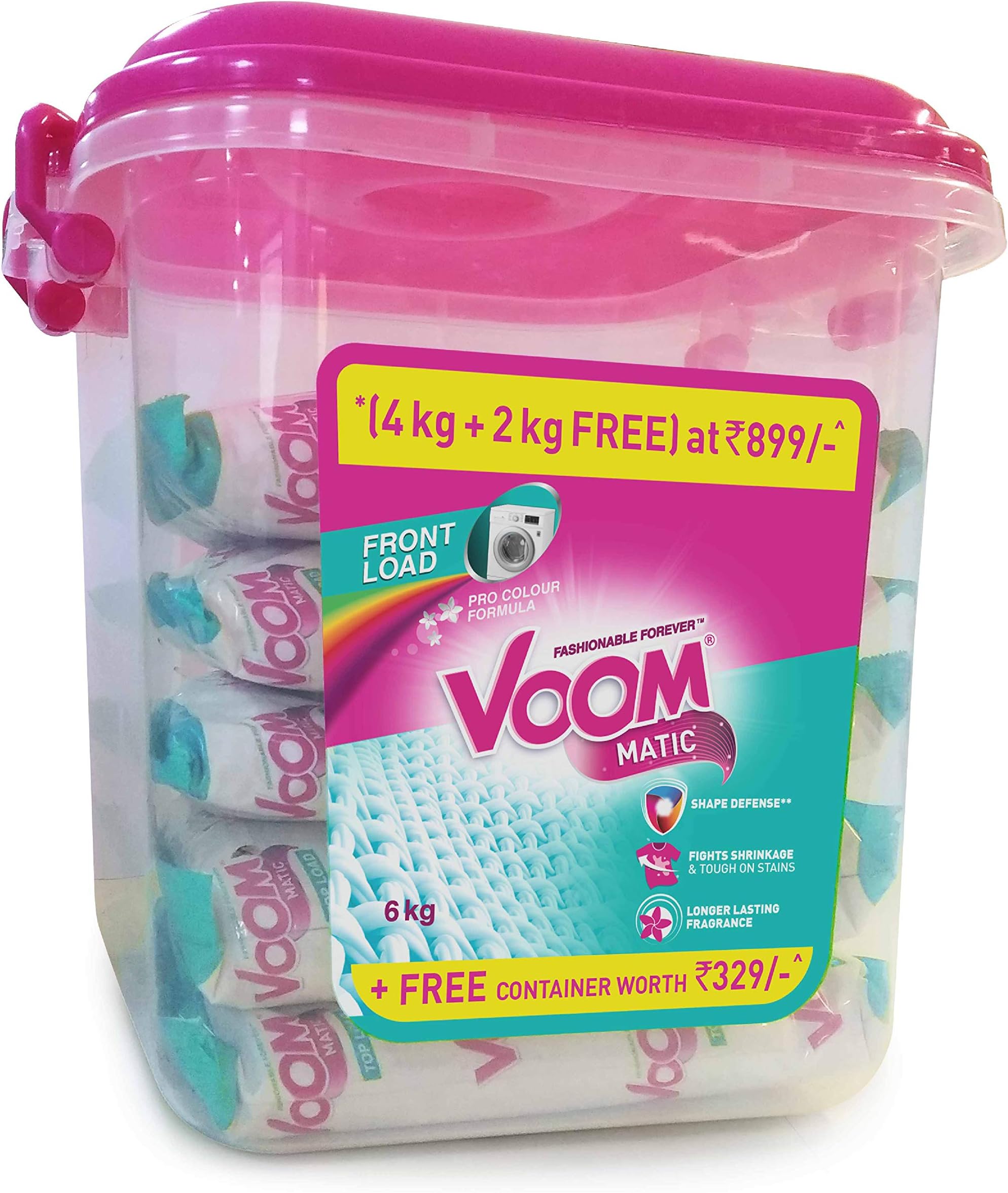 Voom Matic Front Load Detergent Powder, 4Kg + 2Kg FREE, Container FREE
