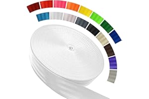 WEBSUKA Polyester Webbing Strap 16+Colors – 1"&1.5"&1.9" – 16.5 25 33 55 Yards Heavy Duty Webbing Roll, Flat Webbing Strap for Indoor&Outdoor Gear, Climbing, DIY Crafting, Repairing