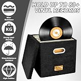 Aolawco 12-Inch Vinyl Record Storage Box Folding LP Organizer Black view 4