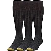 GOLDTOE Men's Windsor Wool Over-The-Calf Dress Socks, 3-Pairs
