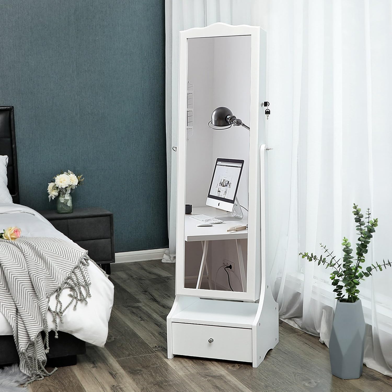 SONGMICS Armario Para Joyas Espejo Joyero Con Luces LED Armario Joyero