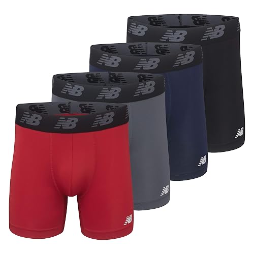 New Balance Mens 5" Performance No Fly Boxer Brief (4 Pack) Boxer Briefs