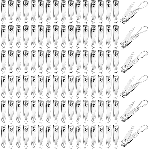 Haploon Nagelknipser Bulk – 120 Stück, Edelstahl, Mit Kette & Schlüsselanhänger