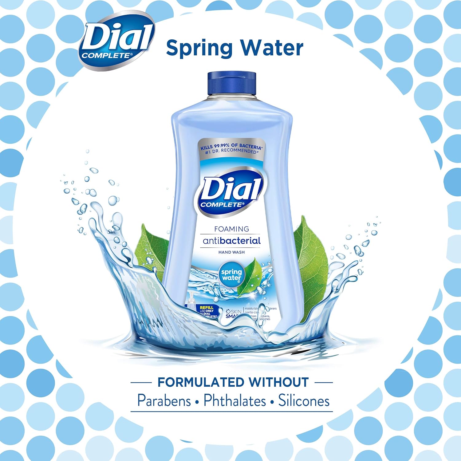 Dial Complete Antibacterial Foaming Hand Soap Refill, Spring Water, 40 Fl Oz (Pack of 6) : Beauty