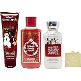 Bath & Body Works Winter Candy Apple -Trio Gift Set - Body Cream, Shower Gel and Body Lotion with a Wild Jasmine Bar Soap.