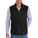 COOFANDY Men's Lightweight Fleece Vest Sleeveless Zip Up Warm Jacket Casual Outerwear Vests With Pockets