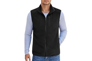 COOFANDY Men's Lightweight Fleece Vest Sleeveless Zip Up Warm Jacket Casual Outerwear Vests With Pockets