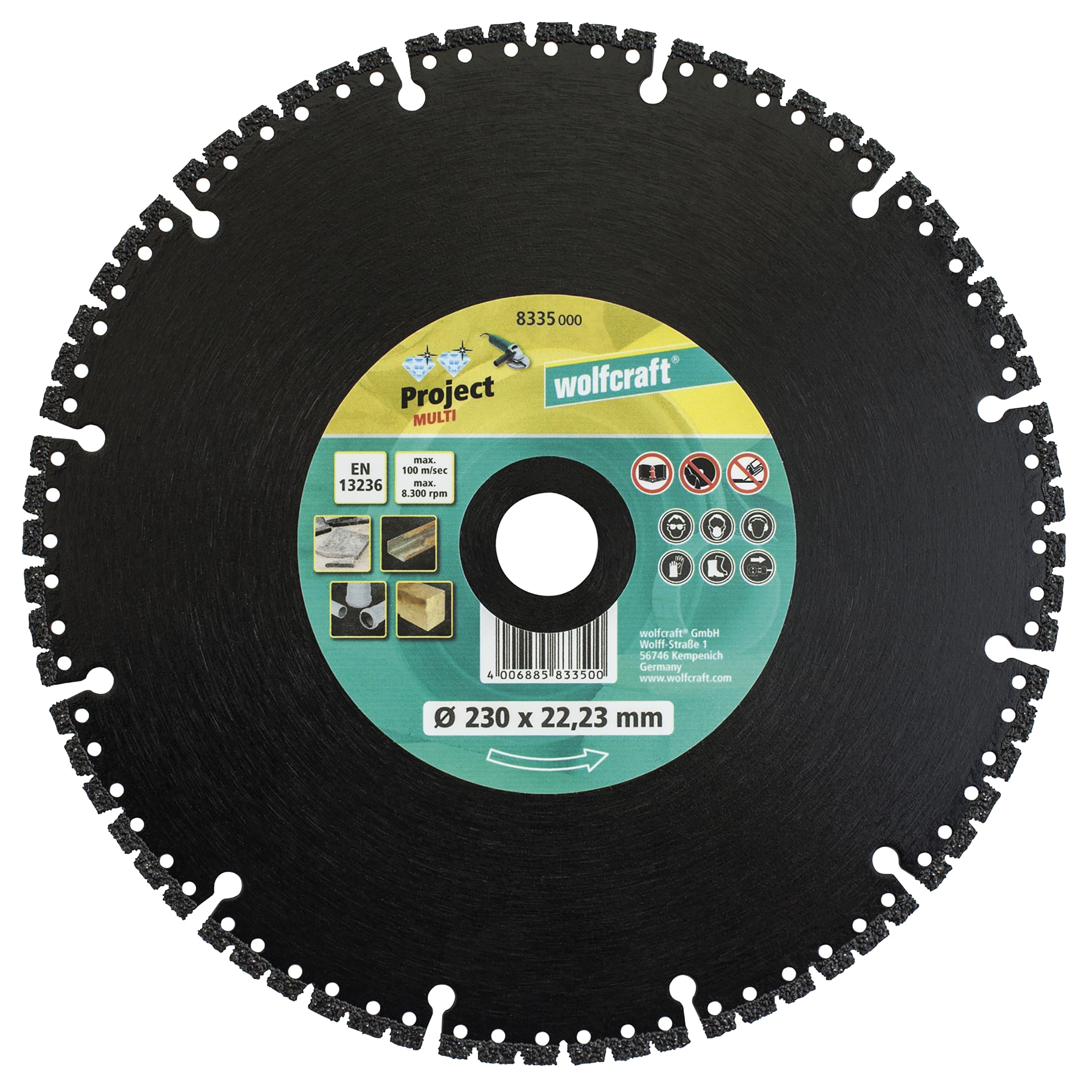 wolfcraft Diamond Cutting Disc “Pro Multi”, Ø 230 mm I 8335000