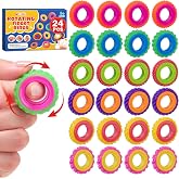 24 Pcs Sensory Toys Fidget Rings for Kids | Finger Spinner Rings for Autism ADHD, Quiet Fidgets Toys for Classroom Prizes, Goodie Bag Stuffers for Party Favors