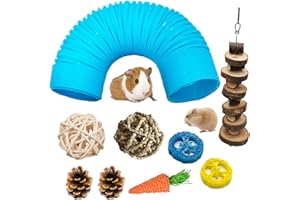 PSTARDMOON Hamster Fun Tunnel Pet Mouse Plastic Tube Toys Small Animal Foldable Exercising Training Hideout Tunnels with Cute pet Toys for Guinea Pigs,Gerbils,Rats,Mice,Ferrets and Other Small Animals (Blue)