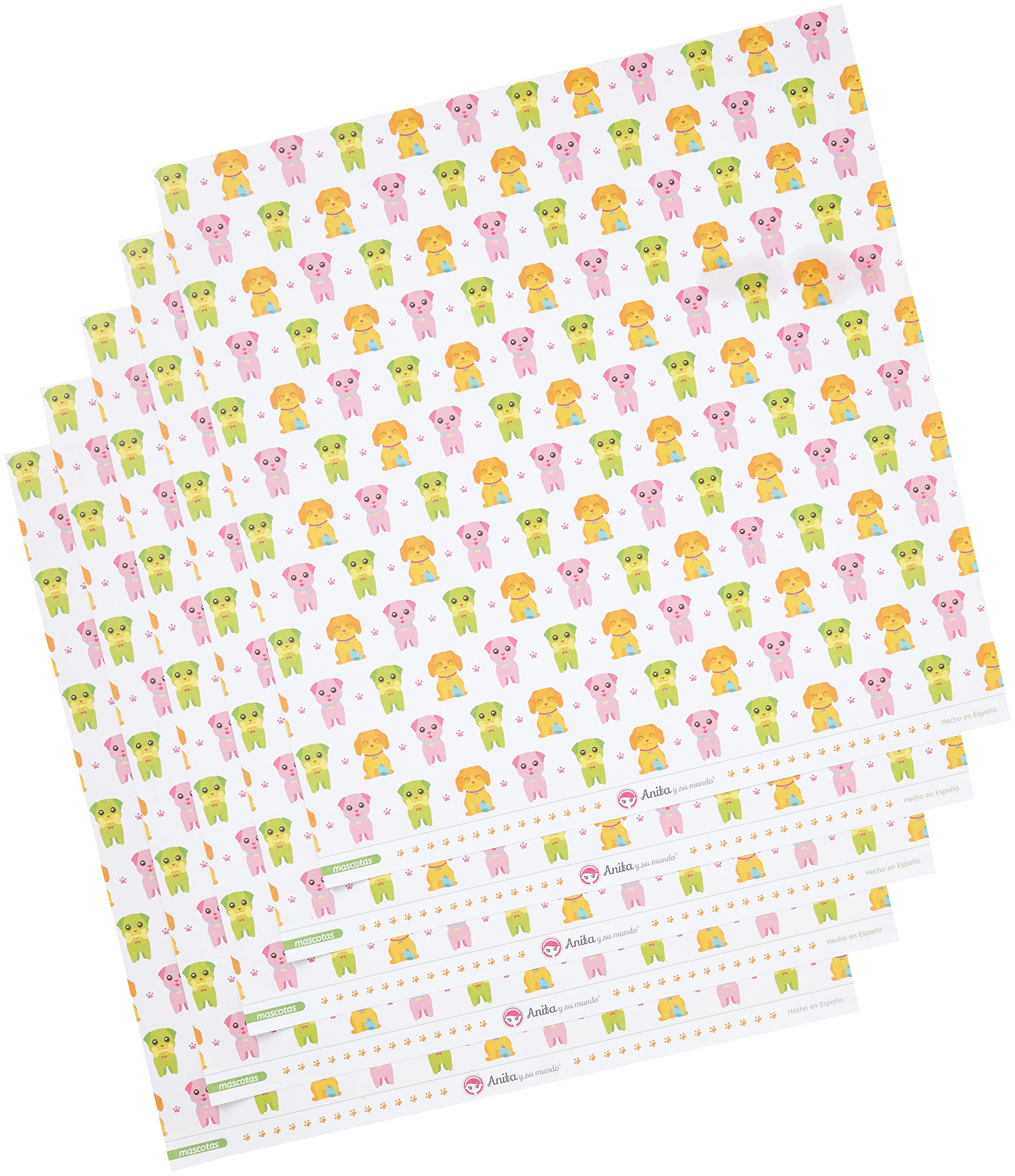 Anita and Su Mundo Collection Pets Scrapbooking Papers, Paper, Dogs, 12" x 12"