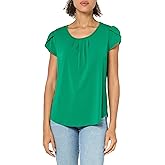Adrianna Papell Womens Tulip Sleeve Knit Top