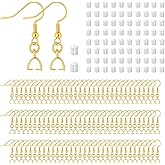 180PCS Earring Making Kits 14K Gold Earring Hooks Hypoallergenic Ear Wires Fish Hook for DIY Jewelry Making Bulk Pack